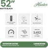 image:imageHunter Fan 52 inch Low Profile Matte Black Finish IndoorOutdoor Ceiling Fan with LED Light Kit and Remote Control Renewed