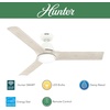 image:imageHunter Fan Outdoor or Indoor Ceiling Fan 52 in Matte White  Brushed Light Oak Ceiling Fan with Light and Remote for Patios Living Room Bedroom Garage 3 Blades Renewed