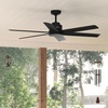 image:imageHunter Fan Outdoor or Indoor Ceiling Fan 60 in Matte Black Ceiling Fan with No Light for Patios Living Room Bedroom Garage 6 Blades Renewed