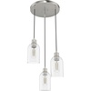 image:imageHunter  Lochemeade 3Light Brushed Nickel Small Cluster Light Dimmable Modern Style Round Shaped for Bedrooms Kitchens Dining Living Rooms  19718