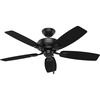 image:imageHunter Fan 48 inch Outdoor Damp Rated Ceiling Fan in White with 5 White Plastic Blades Renewed Matte Black