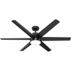 image:imageHunter Fan 60 Inch Casual Matte Black Finish Outdoor Ceiling Fan With LED Light Kit and 6 Blades Renewed