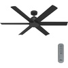 image:imageHunter Fan Outdoor or Indoor Ceiling Fan 60 in Matte Black Ceiling Fan with No Light for Patios Living Room Bedroom Garage 6 Blades Renewed