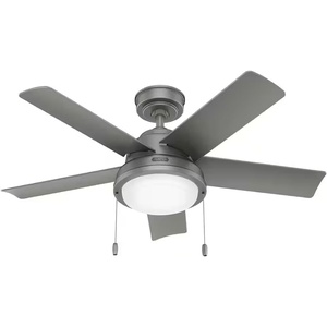 image:imageHunter Fan 44 inch Matte Silver IndoorOutdoor Ceiling Fan with Lights and Pull Chains for Living Room Bedroom Farmhouse Porch Kitchen Renewed