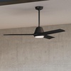 image:imageHunter 44 Aeronaut Outdoor Smart Ceiling Fan LED Light Remote BlackMatte Black