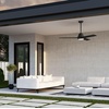image:imageHunter 44 Aeronaut Outdoor Smart Ceiling Fan LED Light Remote BlackMatte Black