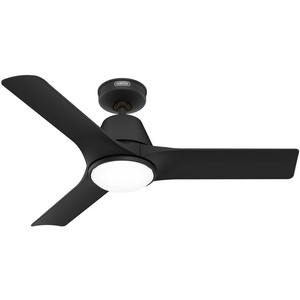 image:imageHunter 44 Aeronaut Outdoor Smart Ceiling Fan LED Light Remote BlackMatte Black