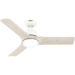 image:imageHunter 44 Aeronaut Outdoor Smart Ceiling Fan LED Light Remote BlackWhiteOak