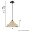 image:imageHunter  Agoura 1Light Matte Black Medium Size Pendant Light Dimmable Casual Style Cone Shaped for Bedrooms Kitchens Dining Living Rooms  48081