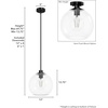 image:imageHunter  Xidane 1Light Matte Black Medium Size Pendant Light Dimmable MidCentury Modern Style Globe Shaped for Bedrooms Kitchens Dining Living Rooms  19513