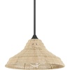 image:imageHunter  Agoura 1Light Matte Black Medium Size Pendant Light Dimmable Casual Style Cone Shaped for Bedrooms Kitchens Dining Living Rooms  48081